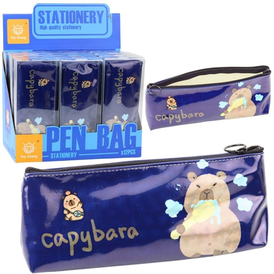 Picture of Piórnik Szkolny Przybornik Kapibara Myjca Zby Granatowy 20 x 8,5 x 4 cm LEAN