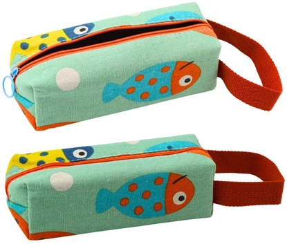 Attēls no Piórnik Szkolny Przybornik w Rybki Uchwyt Zielony LEAN