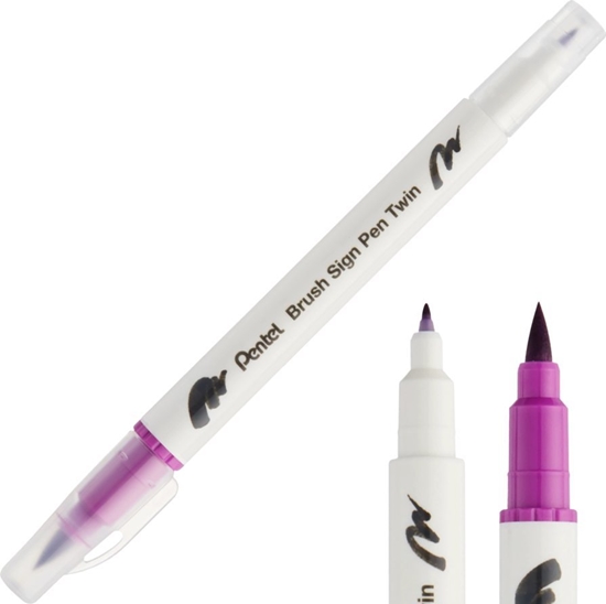 Picture of Pisak Brush Pentel Dwustronny Magenta SESW30C-T120