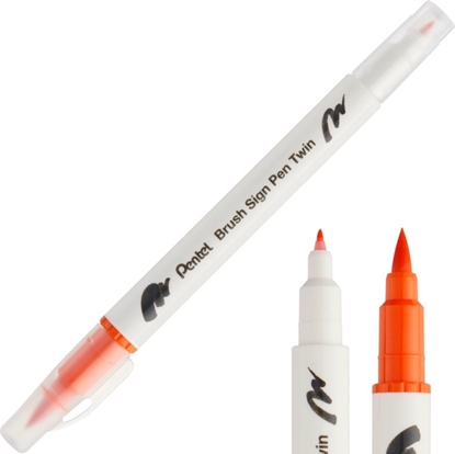 Attēls no Pisak Brush Pentel Dwustronny Pomaraczowy SESW30C-T107