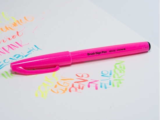 Picture of Pisak pdzelkowy Pentel Brush Sign Pen SES15C fluo