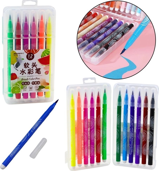 Picture of Pisaki Akwarelowe W Organizerze Kolorowe Zestaw 12 Szt LEAN