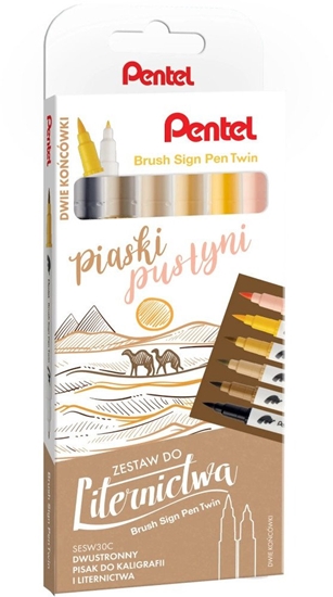 Picture of Pisaki pdzelkowe Pentel Brush Sign Pen Twin SESW3