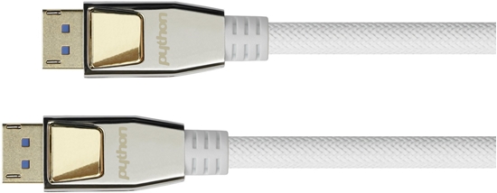 Изображение Python DisplayPort 2.0 Kabel Nylongeflecht weiß 3m