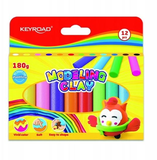 Изображение Plastelina KEYROAD, 12x15g, pudeko, mix kolorów