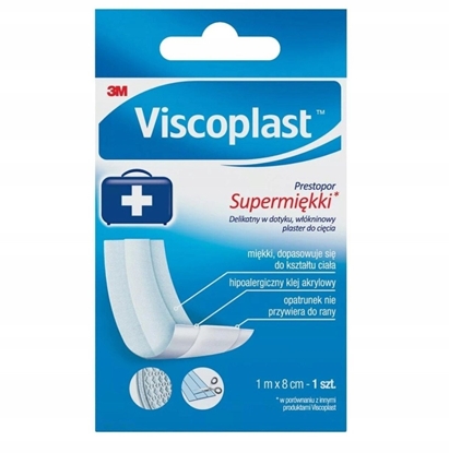 Attēls no Plaster do cicia VISCOPLAST Prestopor, supermikki, 8cmx1m, biay