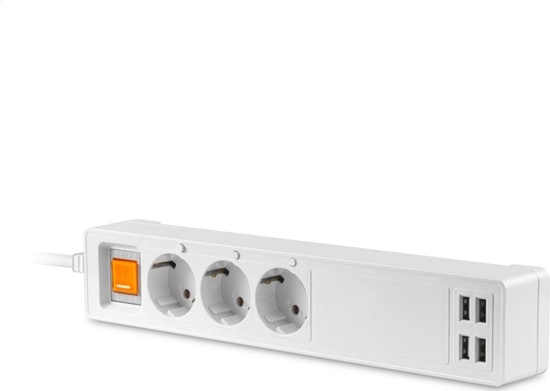 Picture of Platinet PLATINET SMART POWER STRIP 1,8M GERMAN TYPE 16A 4xUSB-A/5A TUYA APP [45507]