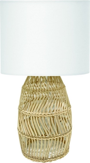 Picture of Platinet PLATINET TABLE RATTAN LAMP LAMPA RATTANOWA WHITE SHADE KORFU [45753]