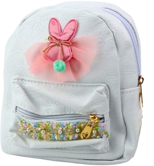 Picture of Plecak Dziecicy Toczony Królik Tiul Ozdobna Tama Biay 2,5L 20cm LEAN