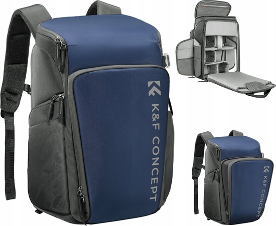 Picture of Plecak K+F Plecak Fotograficzny 25l Torba Foto Na Aparat Do Canon Nikon Alpha Air K&f / Kf13.128v2 / Niebieski