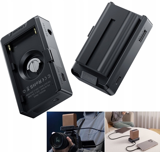 Picture of Pytka Zasilajca Na Usb-c Dc Pd Usb-a Do Sony Np F750 F770 F960 F970 1/4"" / Pa03