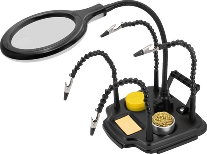 Изображение Plokstes laikiklis litavimui su 4 znyplemis, lupa bei LED sviestuvu