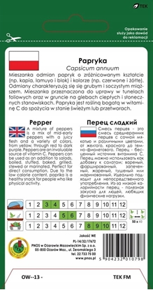 Picture of PNOS Mieszanka nasion | Papryka Sodka | Opakowanie 0,6g