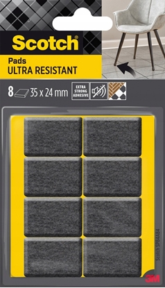 Picture of Podkadki przylepne SCOTCH, prostoktne, 35x24mm, 8 szt., czarne