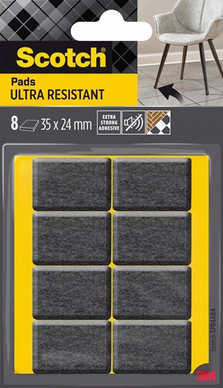 Picture of Podkadki przylepne SCOTCH, prostoktne, 35x24mm, 8 szt., czarne