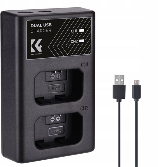 Изображение Podwójna adowarka Usb Do Np-fw50 Sony A6000 A6500 A6300 A6400 A7 R S Ii / Kf28.0009