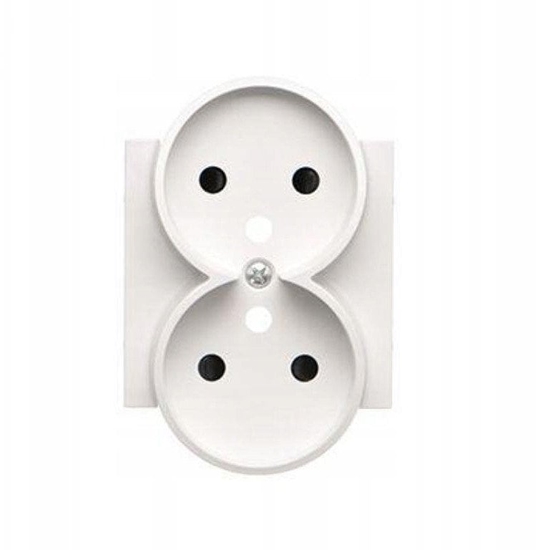 Picture of Pokrywa gniazda wtyczkowego Kontakt-Simon 55 TGZ2MZP/111 podwójnego do: SGZ2CM biay mat