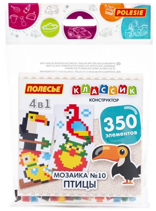 Picture of Polesie 67521 Klocki Classic Mozaika 4w1 Nr10 ptaki 350 elementów w woreczku