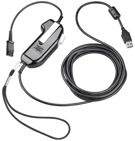 Picture of Poly SHS 2626-14 - PTT-Aufsatz (Push-to-Talk) fur Headset - USB, Secure Voice, monaural, seriell, Momentary - TAA-konform - Replaces Poly SKU 92626-14