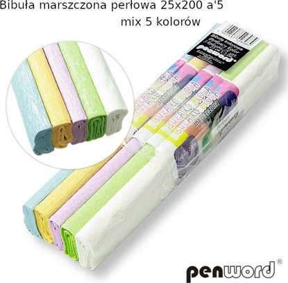 Attēls no Polsirhurt Bibua marszczona perowa mix 5 kolorów 25x200cm 5szt