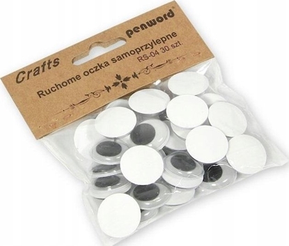 Attēls no Polsirhurt Dekoracje Ruchome oczka RS-05 15mm samoprzylepne 50 sztuk