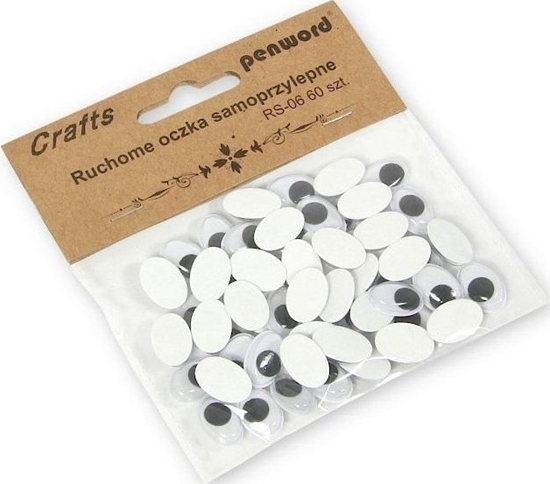 Изображение Polsirhurt Dekoracje Ruchome oczka RS-06 10x15mm samoprzylepne 60 sztuk