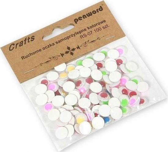 Изображение Polsirhurt Dekoracje Ruchome oczka RS-07 10mm samoprzylepne 100 sztuk