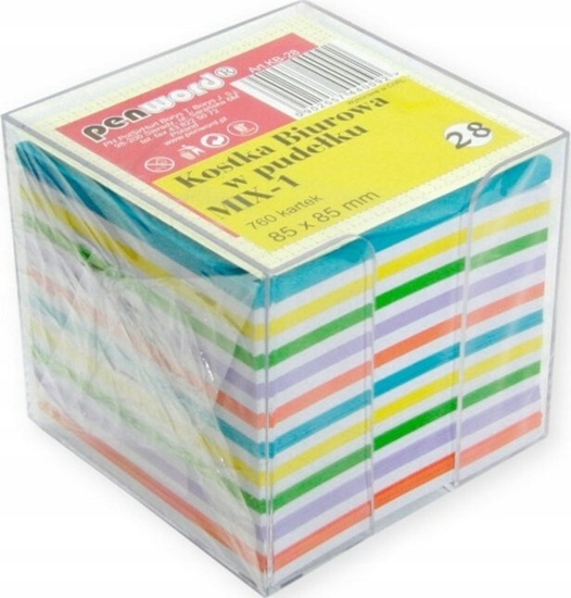 Изображение Polsirhurt Kostka biurowa 760 kartek w pudeku 85x85x70mm kolorowe KB-28