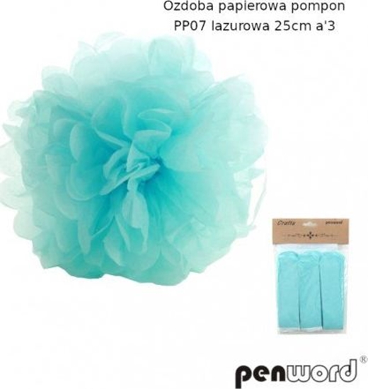 Изображение Polsirhurt Pompon papierowy lazurowy 25cm pp06