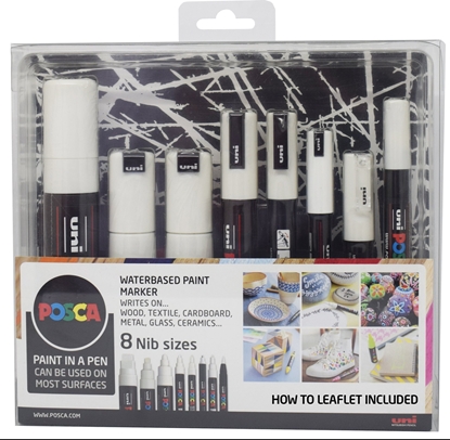 Picture of Posca Posca - 8 Nib Size White Set (401618) /Arts and Crafts