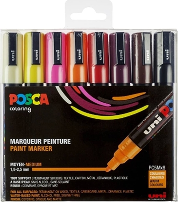 Picture of Posca Posca - PC5M - Medium Tip Pen - Warm colors, 8 pc /Arts and Crafts /Multi