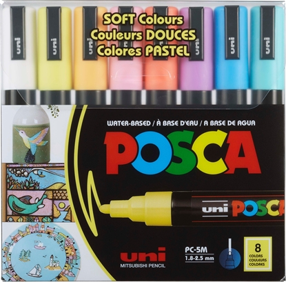 Picture of Posca Uni Mitsubishi Pietukas Markeriai Uni-Ball Posca PC-5M SOFT Color, 8 vnt.