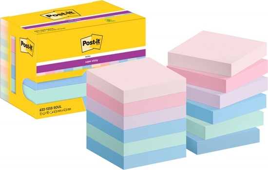 Picture of Post-it Karteczki Post-it Super Sticky 47.6x47.6mm (622-12SS-SOUL) pastelowe (12x90)