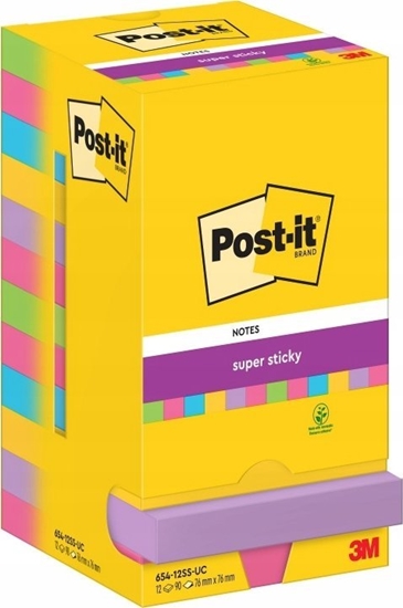 Picture of Post-it Karteczki Post-it Super Sticky 76x76mm (654-12SS-UC) (12x90)