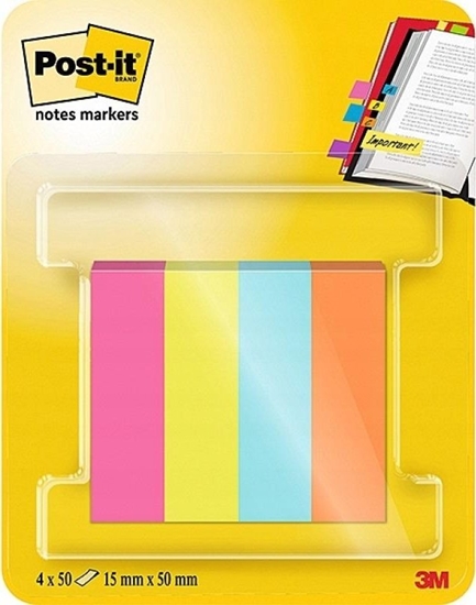 Picture of Post-it Znaczniki POST-IT® (670-4POP-EU), papier, 12,7x44,4mm, 4x50 kart., mix kolorów neon