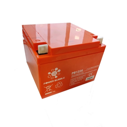 Attēls no Power Bubble PB1226 Li-Ion battery (AGM) 12V 26Ah (166 x 176 x 125 mm) 7.6kg Orange
