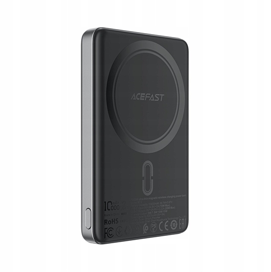Picture of Powerbank Acefast M12-10000 PD20W ultra-cienki, zgodny z MagSafe - czarny