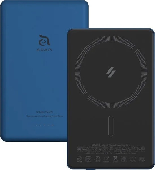 Picture of Powerbank Adam Elements Gravity C5 - magnetyczny powerbank bezprzewodowy 5000 mAh niebieski
