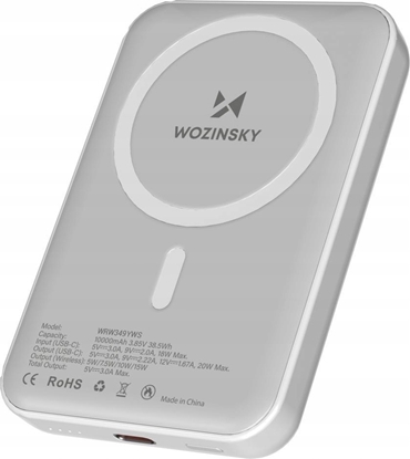 Attēls no Wozinsky Wozinsky WRW349YWS 10,000 mAh Magnetic Power Bank - White