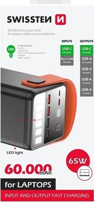 Picture of Powerbank Sourcing Swissten Power Line Power Bank External Charging Battery 60,000 mAh / 65W