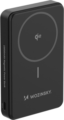 Attēls no Wozinsky Powerbank Wozinsky WLWP-10KA0Y3S 22.5W PD Qi2 10000 mAh, with stand, 1x USB-A, 1x USB-C - black