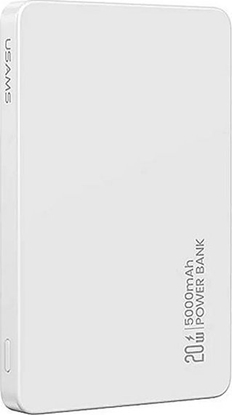 Attēls no Powerbank z adowaniem bezprzewodowym USAMS US-CD231 5000mAh 20W PD Fast Charge biay/white