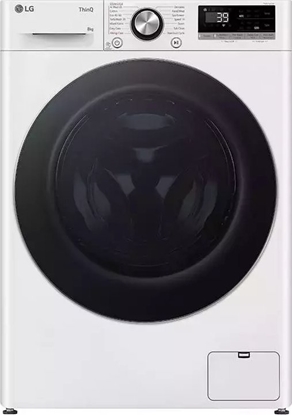 Attēls no LG Washing machine | F2WR708S3W | Energy efficiency class A | Front loading | Washing capacity 8 kg | 1200 RPM | Depth 48 cm | Width 60 cm | Display | LED | Steam function | Direct drive | Wi-Fi | White