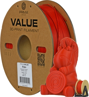 Picture of PrimaValue PLA+ filament for 3D printer, 1.75 mm, red