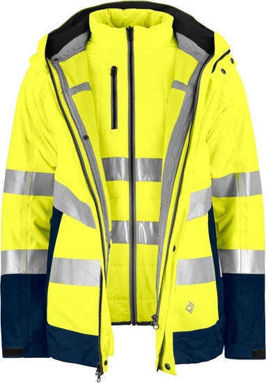 Picture of Projob Kurtka Odblaskowa ProJob 6446 3in1 Yellow/Navy