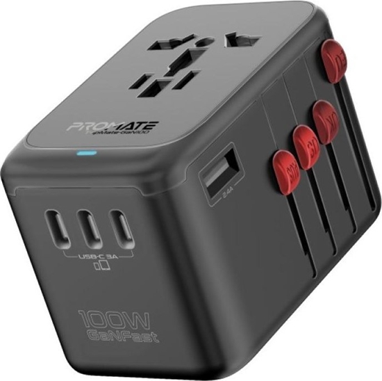 Изображение Promate TripMate-GaN100 GaNFast Multi-Port Wall Charger 100W / EU/US/UK/AU
