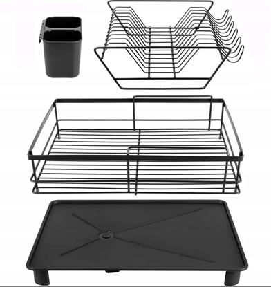 Изображение Promis Suszarka do Naczy Ociekacz PROMIS SR11 Dua z Odpywem Dwupoziomowa Czarna