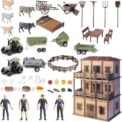 Picture of ProNice DUY ZESTAW FARMA DWA TRAKTORY ROLNICY GOSPODYNI ZWIERZTA DOMEK ROLNIKA