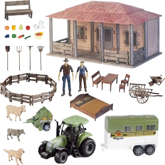 Изображение ProNice DUY ZESTAW FARMA ROLNIKA DOMEK GOSPODARZ TRAKTOR ZWIERZTA NARZDZIA