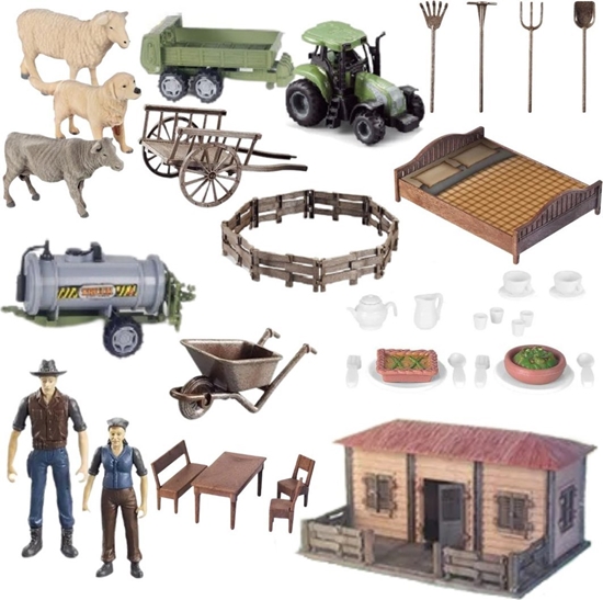 Picture of ProNice FARMA Z DOMEM ROLNIKA DUY ZESTAW DLA DZIECI ZWIERZTKA ZAGRODA AKCESORIA